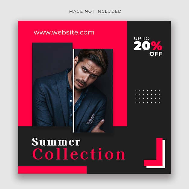 Fashion sale square social media post or banner template for new arrival promotion