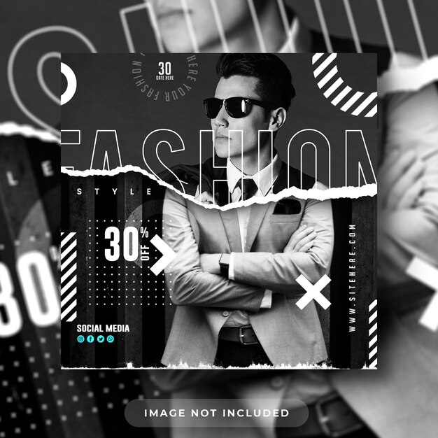 Fashion sale square social media post and web banner