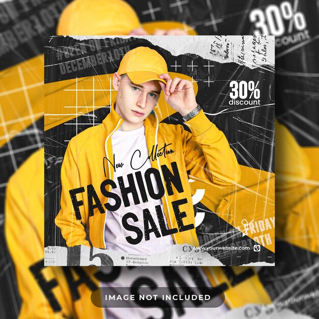 PSD fashion sale square social media post and web banner