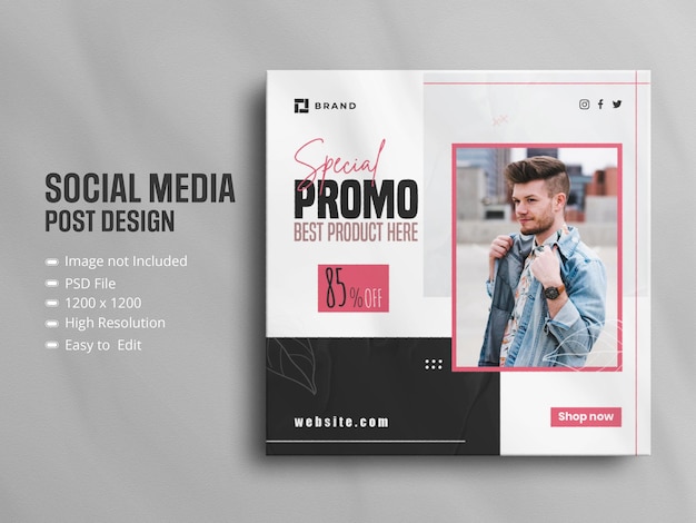 PSD fashion sale square social media sale banner