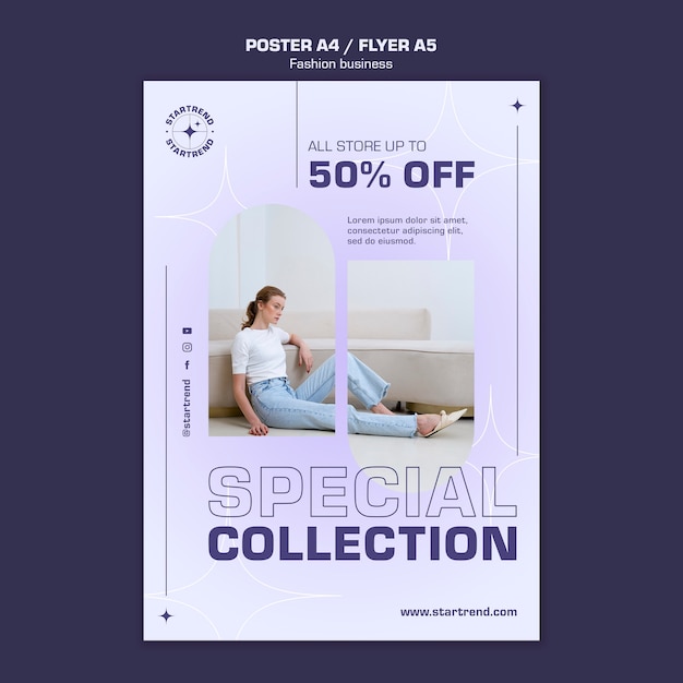 Modello di poster verticale di vendita di moda