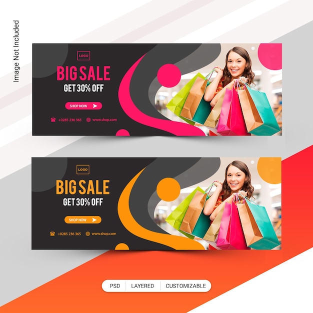 PSD fashion sale web banner cover design