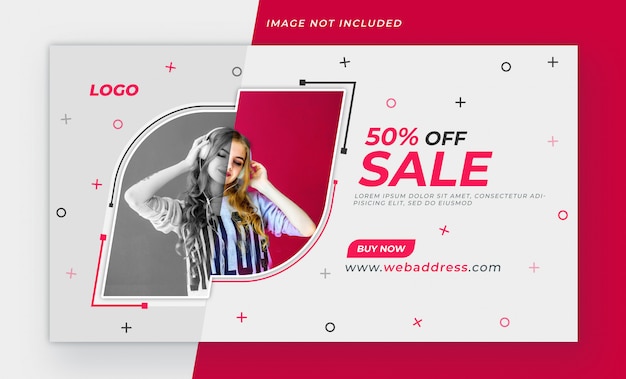 Fashion sale web banner design template