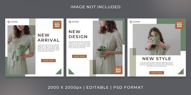 PSD fashion sale web banner or social media posts template