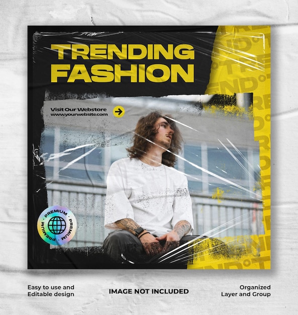 Fashion sale with ripped paper style social media banner template