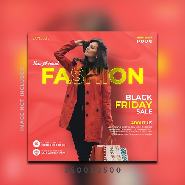 PSD fashion sales instagram post social media post design template