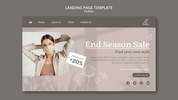 PSD fashion sales landing page template