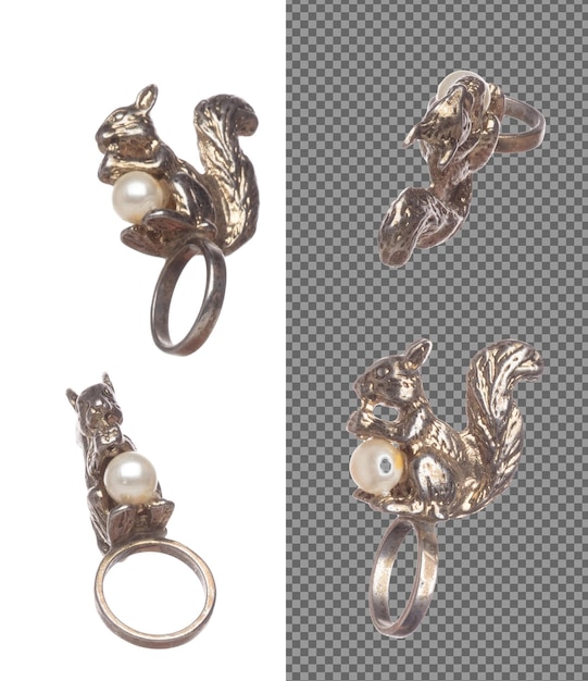 PSD Мода блестящее нержавеющее серебро красочное кольцо с красивой работой деталь ценность роскошный нержавеющий серебряный кольцо является модным трендом и летать в воздухе белый фон изолирован