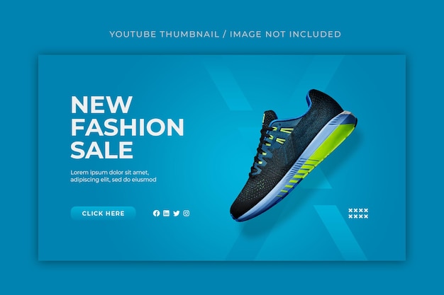 Miniatura di youtube di scarpe di moda e banner web