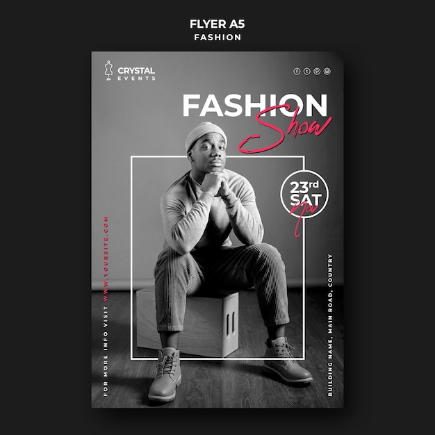 PSD fashion show flyer template