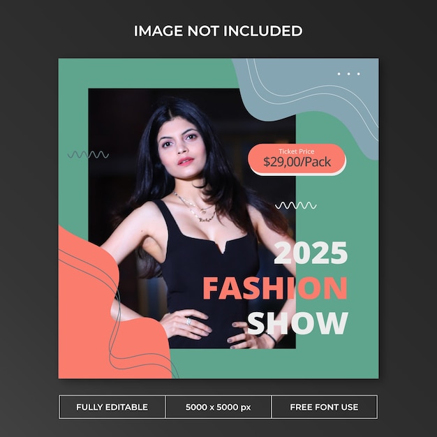 ファッションショーのInstagramの投稿ソーシャルメディアテンプレート