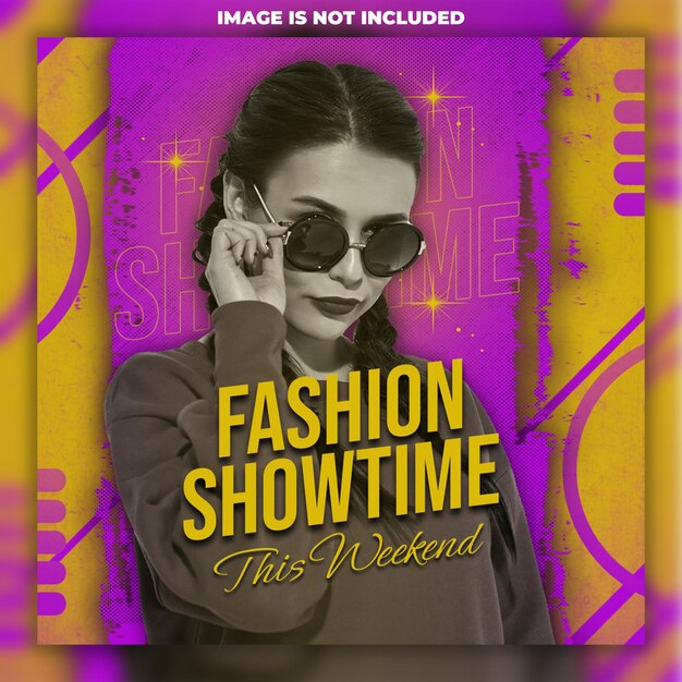 PSD fashion showtime instagram фейсбук баннер или пост шаблон