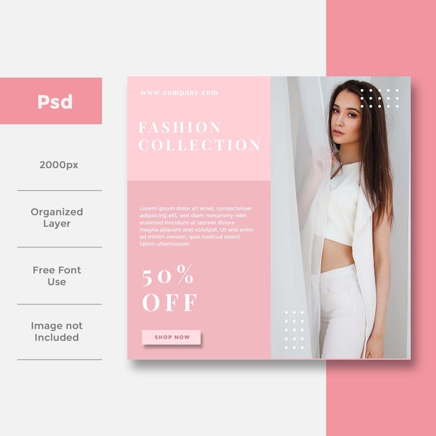 PSD fashion social media banner ad design