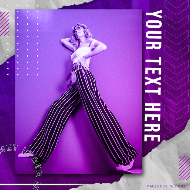 fashion social media banner template with street style