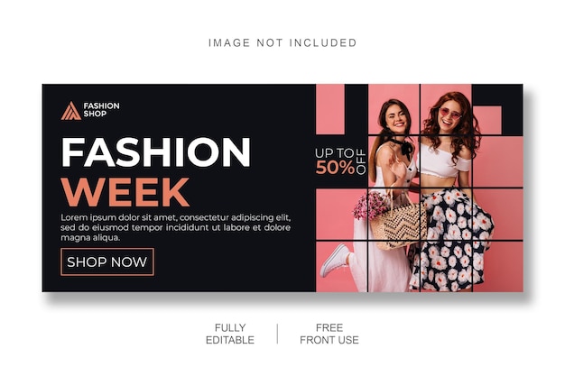 Fashion social media cover template banner