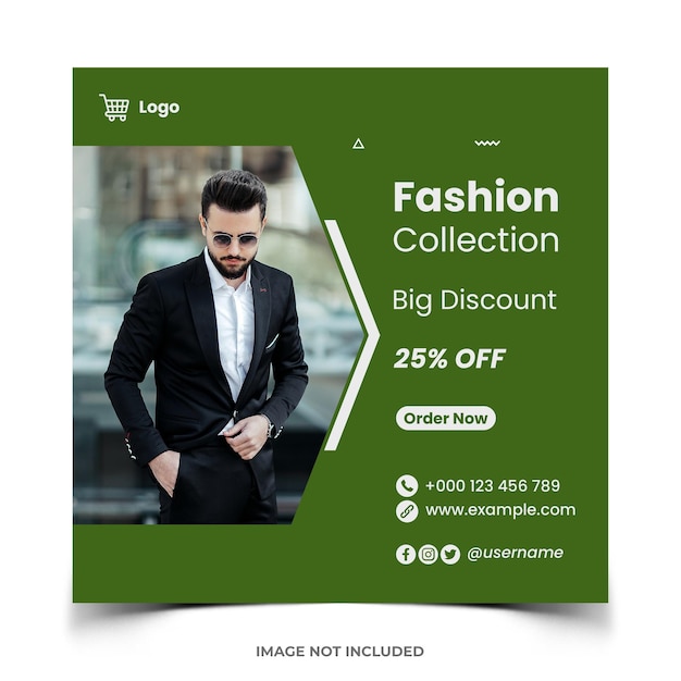 PSD ファッション ソーシャル メディア instagram 投稿バナー デザイン テンプレート