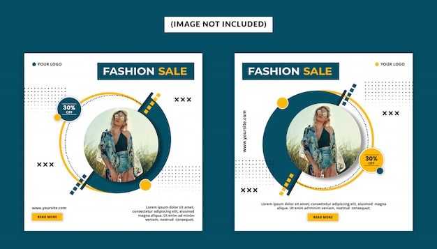 Fashion social media post banner template