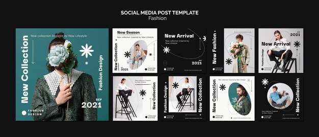 Fashion social media post design template