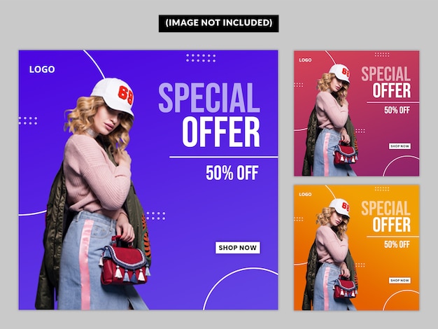 PSD fashion social media post template