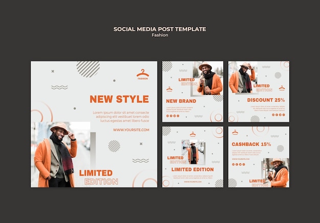 PSD fashion social media post template