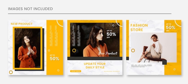 ファッションソーシャルメディアの投稿テンプレート