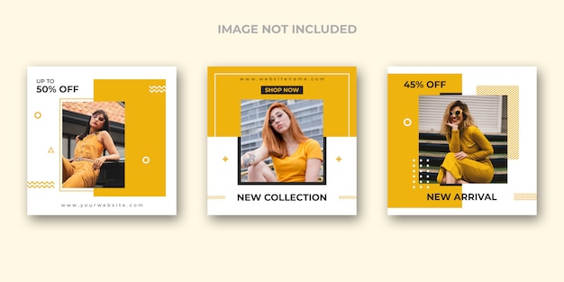 Набор шаблонов социальных сетей моды
