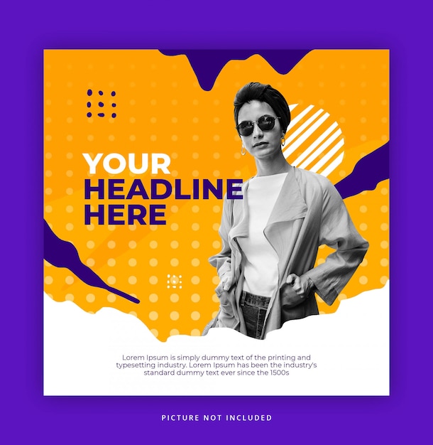 Fashion square banner or flyer template