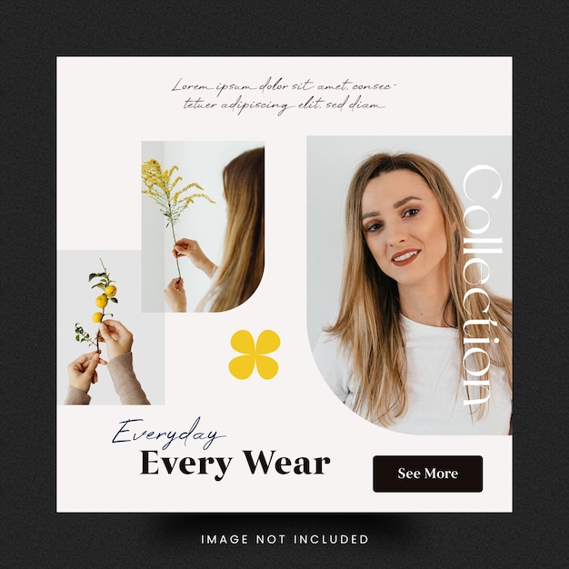 Banner quadrato di moda collezione di post instagram