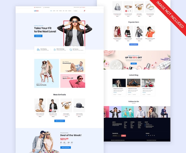 PSD tema e-commerce del negozio di moda