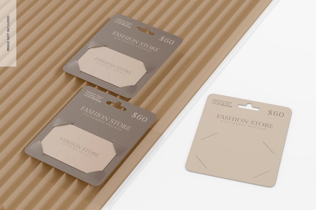 Fashion Store Hanging Gift Card Set Mockup