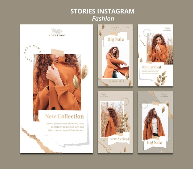 PSD modello di storie instagram negozio di moda