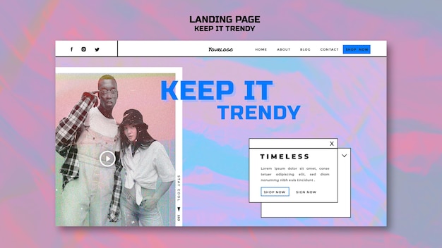 Fashion store landing page template