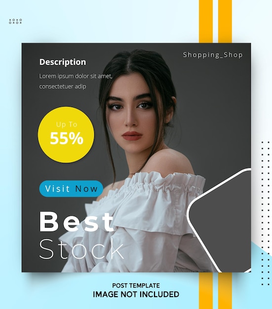 Fashion store poster and social media post web promotion banner template premium psd