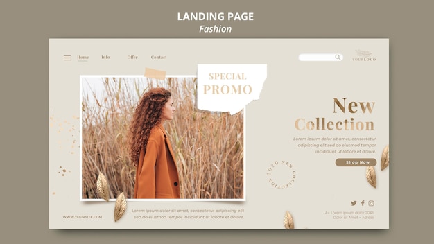 PSD fashion store template landing page