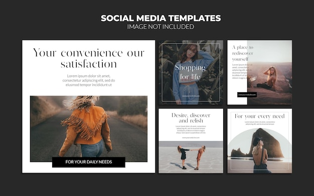 fashion style instagram social media post templates