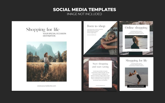 fashion style instagram social media post templates