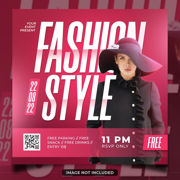 Fashion style poster design template