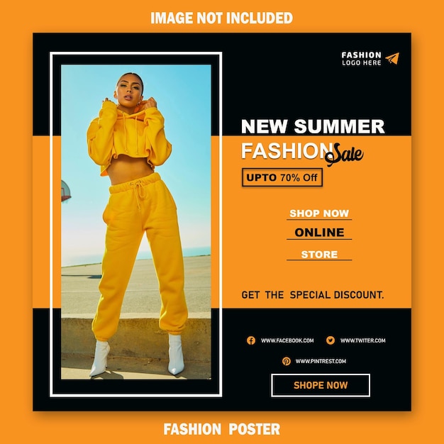 PSD vendita di moda estiva instagram post feed