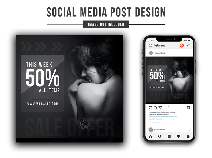 PSD fashion trend weekend mega sale aanbieding promotie psd social media post design