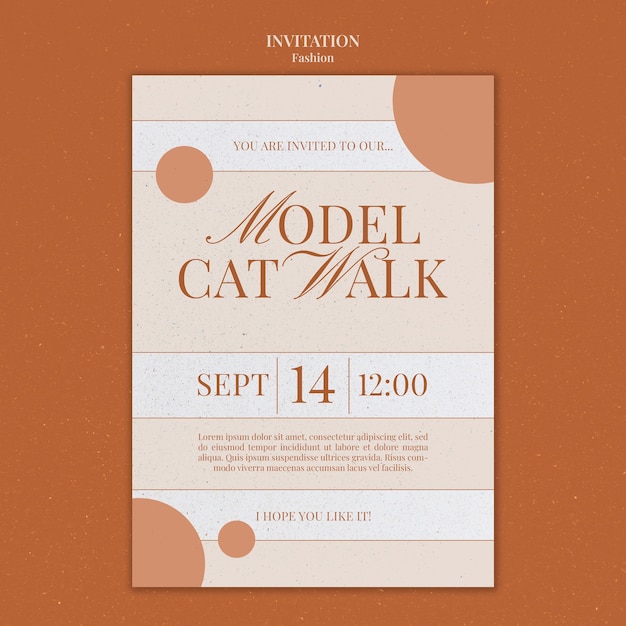 PSD fashion trends invitation template