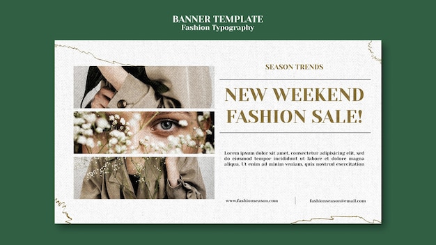 Fashion typography banner template