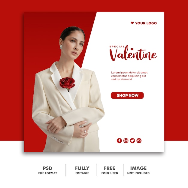 Bello valentine red post instagram media media post