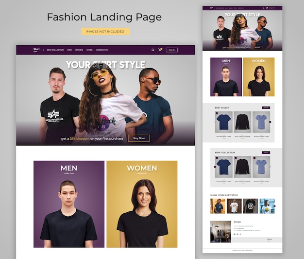 PSD fashion website landing page