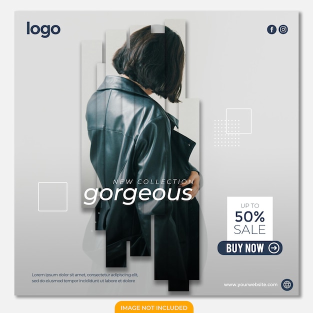 PSD fashion woman sale social media post or instagram banner