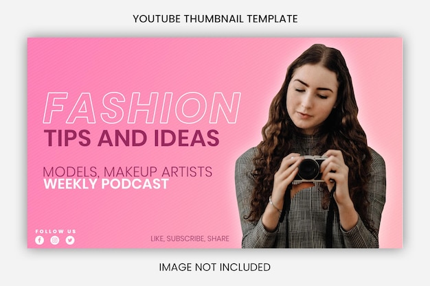PSD fashion youtube video thumbnail and web banner design template