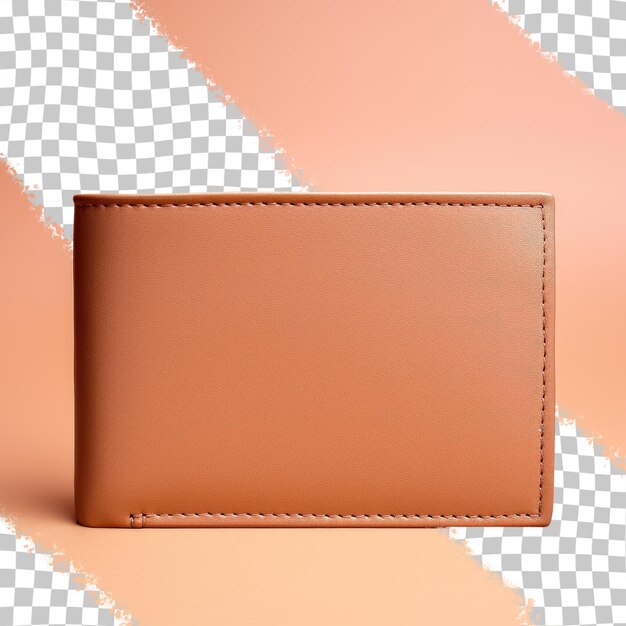 PSD fashionable brown leather wallet for men on a transparent background