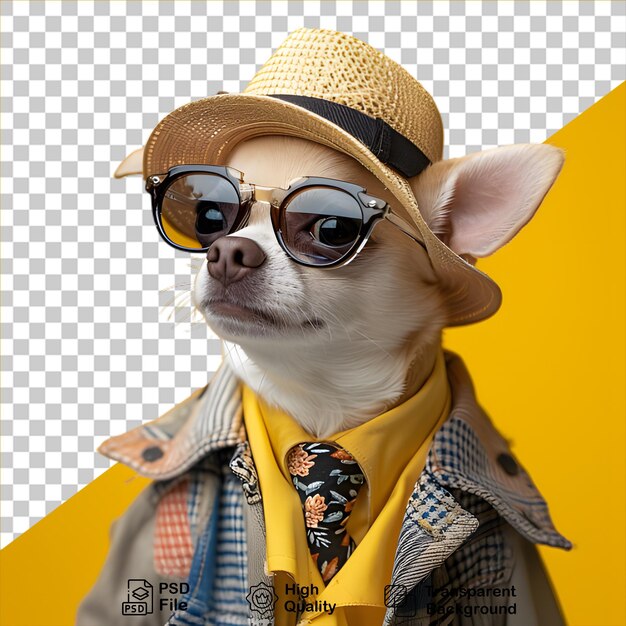 PSD fashionable dog isolated on transparent background include png file