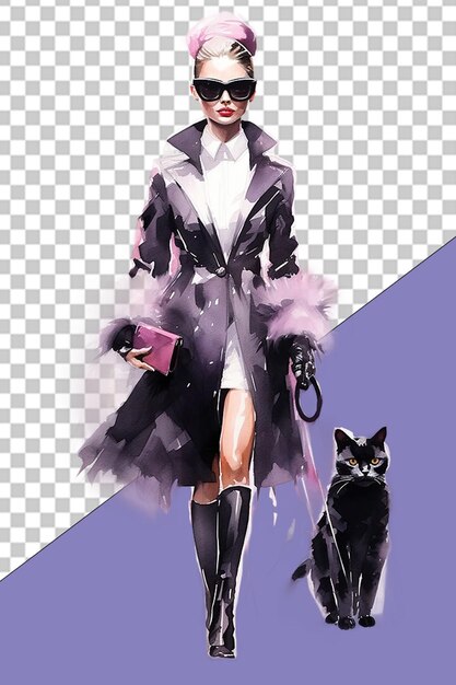 PSD fashionista png-illustratie