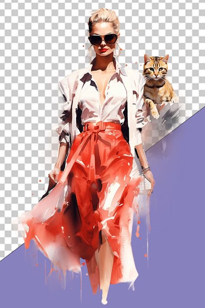 PSD illustrazione di fashionista png.