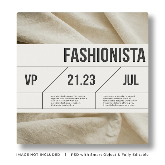 Fashionista typografie concept social media post banner sjabloon